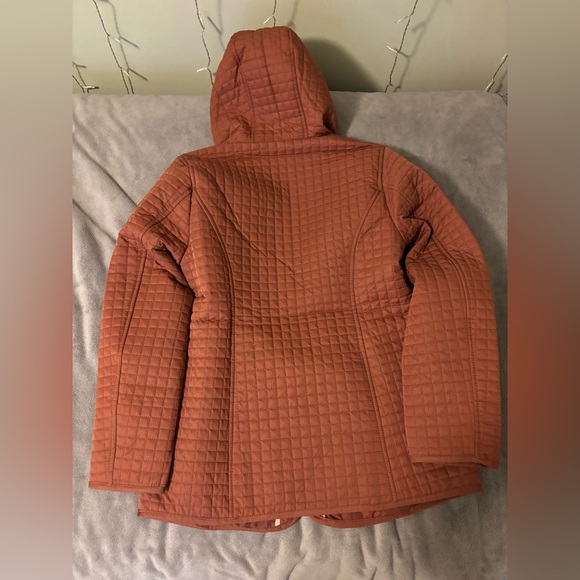 Lands End Quilted Hooded Jacket in Rust Women Small NWT - Picture 4 of 4